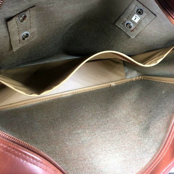 Mr Roberts RARE Vtg Brown Faux Leather Briefcase - Picture 3 of 12